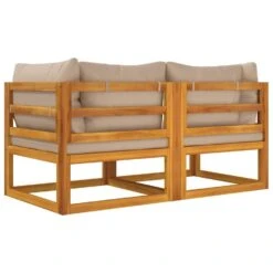 VidaXL - Hoekbanken Sectioneel - Taupe - Acaciahout - 2 Stuks -VIDAXL Winkel 83082b0e16864ebabf3526d6f3bdade9