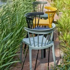 WOOOD Bliss Tuinstoel Met Spijlen Kunststof Oker Geel - Set Van 2 -VIDAXL Winkel 85a437ebdee649cbabc34f267295908e