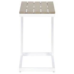 MESSINA - Bijzettafel - Lichthout/Wit- 60 X 35 Cm - Plastichout -VIDAXL Winkel 86d110f8247c41529f91ef814fc23b99