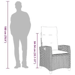 VidaXL - Verstelbare Tuinstoel Met Bijzettafel - Beige - Poly Rattan -VIDAXL Winkel 8946b10e0c72410da482d5c738b837c0