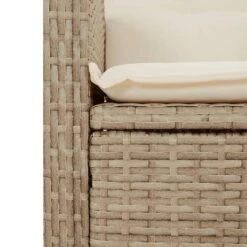 VidaXL - Tuinstoel Verstelbaar Met Kussens - Beige - Poly Rattan - 57x58.5x93 Cm -VIDAXL Winkel 8a2c4466ff7f422e94d2da3acca18083