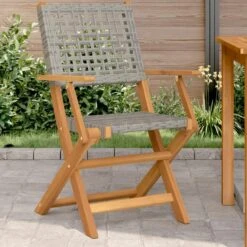 VidaXL - Tuinstoelen - Grijs - Massief Acaciahout En Poly Rattan - 2 Stuks -VIDAXL Winkel 8cb8810250ed4ae3a0b5cc4e0bc877f6