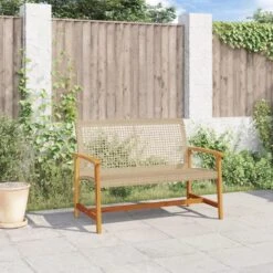 VidaXL - Tuinbank - Beige - Poly Rattan En Acaciahout Beige - 112 Cm -VIDAXL Winkel 8e3bf3ed6ab24368bf23eca99b90b2c3