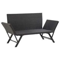 VidaXL Tuinbank Met Kussens 176 Cm Poly Rattan Zwart -VIDAXL Winkel 8efae7240374463a92094ff238d43e8e