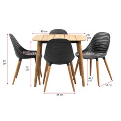 Le Sud Tuinset Bordeaux Lot - Naturel/zwart - 5-delig -VIDAXL Winkel 90103633 9096