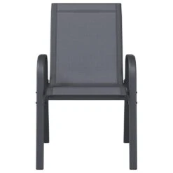 VidaXL - Stapelbare Tuinstoel - Grijs - Stof -VIDAXL Winkel 9273de85e8744529bbb7f93beaf72cfd