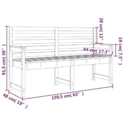 VidaXL - Tuinbank - Wit - Grenenhout - 159.5 X 48 X 91.5 Cm -VIDAXL Winkel 9278e7fb2ecc4751a5182b9e0a9890fc