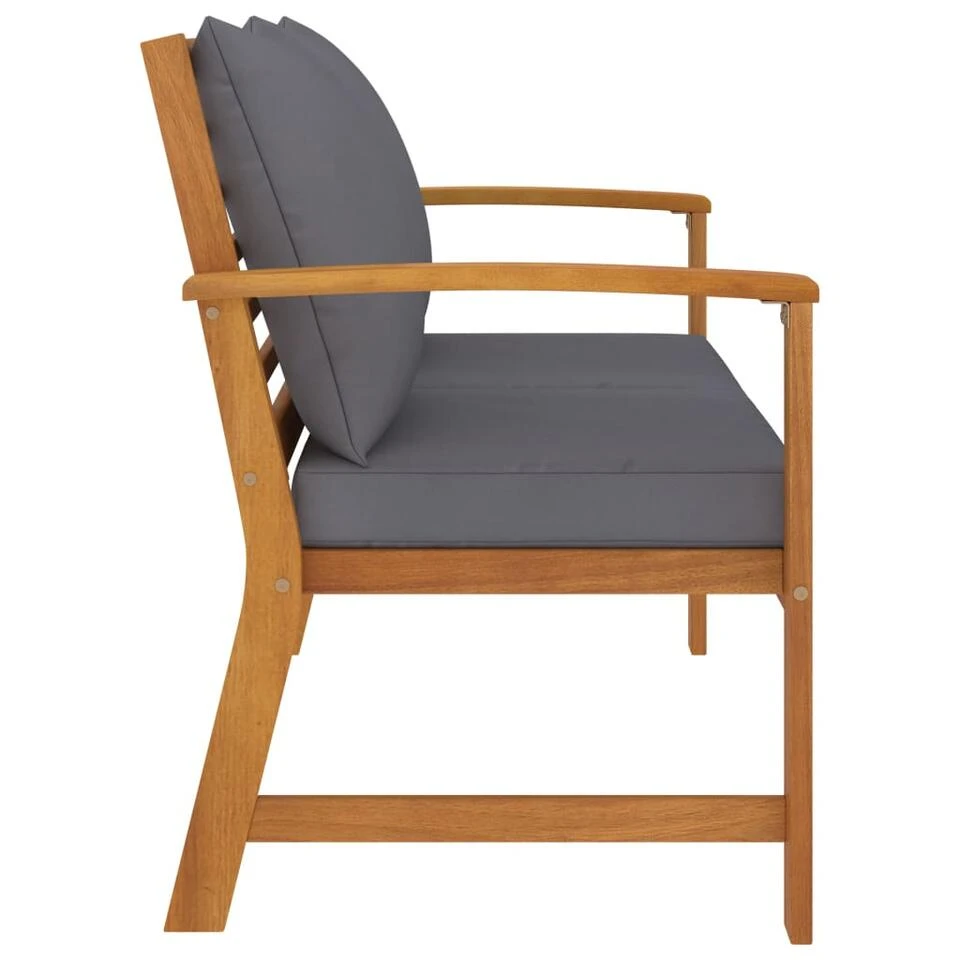 VidaXL Tuinbank Met Donkergrijs Kussen 120 Cm Massief Acaciahout Overig 4 VidaXL Tuinbank Met Donkergrijs Kussen 120 Cm Massief Acaciahout Overig - Afbeelding 2