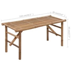 VidaXL - Tuinbank Inklapbaar Met Antraciet Kussen - Bamboe - 118x38x45 Cm -VIDAXL Winkel 92ff78fc414840c8a341a0acd1a0292c
