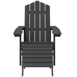 VidaXL - Tuinstoel Adirondack - Antraciet - Polyetheen - Met Voetenbank -VIDAXL Winkel 9523af31778d4aa69640824d06bc2996
