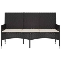 VidaXL - Tuinbank 3-zits - Zwart - Poly Rattan - Met Kussens -VIDAXL Winkel 960a039ba4b14d11a3159e8d372a262e