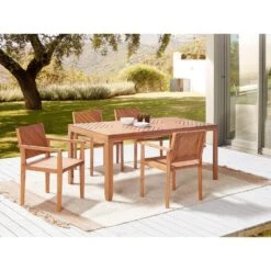 BARATTI - Tuinstoelen Set Van 4 - Lichtbruin - Acaciahout -VIDAXL Winkel 97098e014c9f48cf890c42b5cd2e1bd6