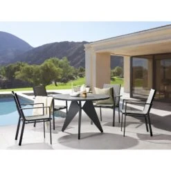 Beliani Tuinstoel BUSSETO - Zwart Aluminium -VIDAXL Winkel 9775a4cb82c3426099b62b14f6ed7cd9