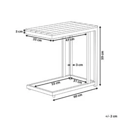MESSINA - Bijzettafel - Lichthout/Wit- 60 X 35 Cm - Plastichout -VIDAXL Winkel 97cf4d27a172471e9923e8f16c79e0e4