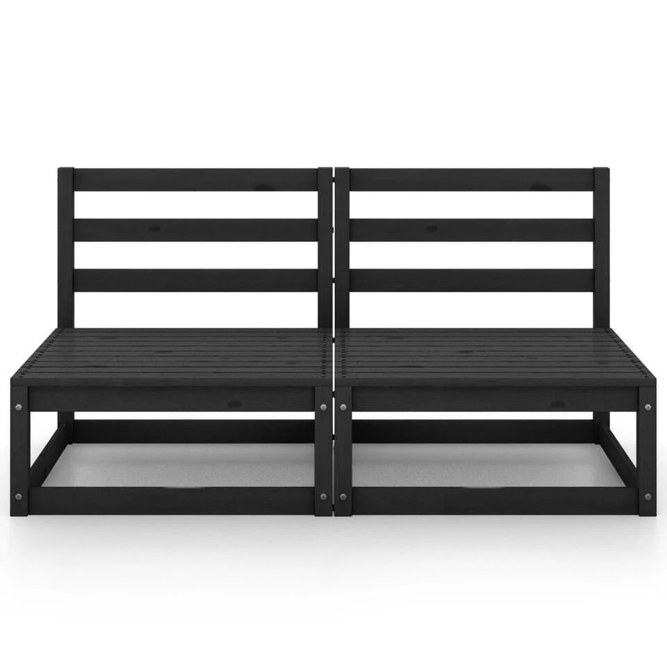 VidaXL - Buitenbank - Zwart - Grenenhout 5 VidaXL - Buitenbank - Zwart - Grenenhout - Afbeelding 3