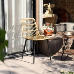 Set Van 4 Metalen En Rotan Tuinstoelen -VIDAXL Winkel 9be0bda727e840359caea4743ac547a0