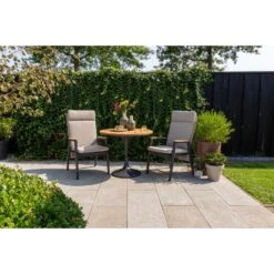 VDG Solaro Verstelbare Dining Tuinstoel - Light Rope / Teak Arm -VIDAXL Winkel a18a72f2b44445c5a8413293bad85920