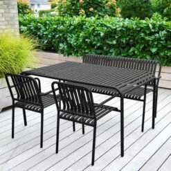 Lisomme Zahra Metalen Tuinstoel Zwart - Met Armleuningen -VIDAXL Winkel a5da23ad91a14f4caa10a619b676ab6f