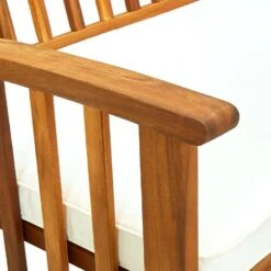 VidaXL - Tuinbank - Wit - Acaciahout - 119 Cm - Met Kussen -VIDAXL Winkel a62754074b6b4f009a65d0584be3da13