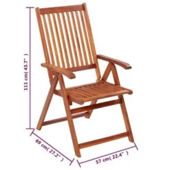 VidaXL - Inklapbaar Tuinstoelen - Bruin - Acaciahout - 6 Stuks - 57x69x111 Cm -VIDAXL Winkel a66399e97e62427fb3533f8cefd0ea32