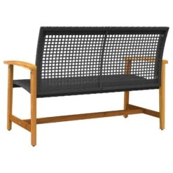 VidaXL - Tuinbank - Zwart - Poly Rattan En Acaciahout - 112 Cm -VIDAXL Winkel a83a62defea34ff4b13e0b3846fd0776