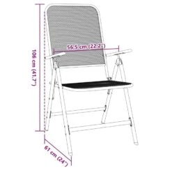 VidaXL - Inklapbare Tuinstoel - Antraciet - Metaal - 2 Stuks -VIDAXL Winkel a8772b281d9f4b45b8b97728f752b853