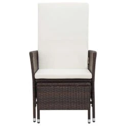 VidaXL - Tuinstoel - Bruin - Poly Rattan - Verstelbaar - Met Kussens -VIDAXL Winkel a87ef8f96a1947c4b239ba23632b8da1