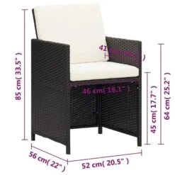 VidaXL - Tuinstoelen - Kussens - Zwart - Poly Rattan - 4 Stuks -VIDAXL Winkel a89c0fc5f2aa4220a332e256ca9f0752
