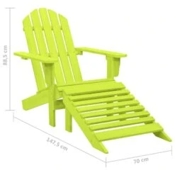 VidaXL - Tuinstoel Adirondack - Groen - Hout - Met Voetenbank -VIDAXL Winkel abfe0eb9051c4032ba42653164936386