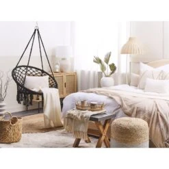 Beliani Hangstoel GABELLA - Zwart Katoen -VIDAXL Winkel aee55501a2894f858c6fba082cb6387b