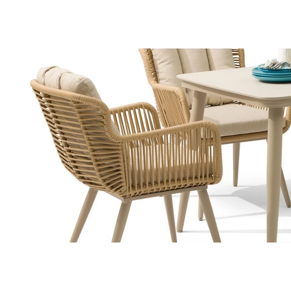Tuinset 4 Personen 125 Cm Aluminium/wicker Taupe Coco Custa/Ancona 14 Tuinset 4 Personen 125 Cm Aluminium/wicker Taupe Coco Custa/Ancona - Afbeelding 12