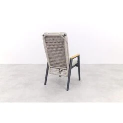 VDG Solaro Verstelbare Dining Tuinstoel - Light Rope / Teak Arm -VIDAXL Winkel b374c111be314beba3e4f62b336d05ba