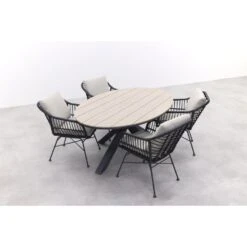 GI Margriet Zwart/zand / Edison 180 X 115 Cm. Tafel - Ovale Tuinset -VIDAXL Winkel b3e8b6fb92d94a22ad31221cef2b2039