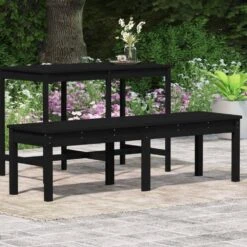 VidaXL - Tuinbank 2-zits - Zwart - Grenenhout - 159.5 X 44 X 45 Cm -VIDAXL Winkel b4b0c8c6741247bfa7c27b161dade6ab