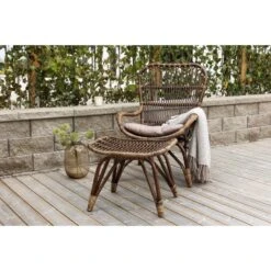 Svea - Leila Loungestoel - Donker Walnoot - Rattan -VIDAXL Winkel b5ecbc89c24c45f6b72854449aead49f