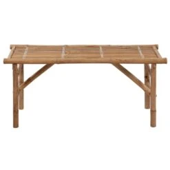 VidaXL - Tuinbank Inklapbaar Met Antraciet Kussen - Bamboe - 118x38x45 Cm -VIDAXL Winkel b5f01e82538e41a39020c599166df984