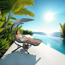 Tectake Hangstoel Elaria Met Zonnedak En Zijvak, Grijs -VIDAXL Winkel b6011aa5018341d68b0ec18291cdceb4