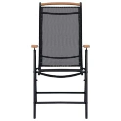 VidaXL - Tuinstoelen - Zwart - Aluminium En Textileen - 2 Stuks - Inklapbaar -VIDAXL Winkel b72a6c49d30a44e489177783f5b8914d