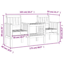 VidaXL - Tuinbank 2-zits - Bruin - Grenenhout - Met Tafel 17 VidaXL - Tuinbank 2-zits - Bruin - Grenenhout - Met Tafel -VIDAXL Winkel b81bcc5856cc4a9584ead2517ade05a9