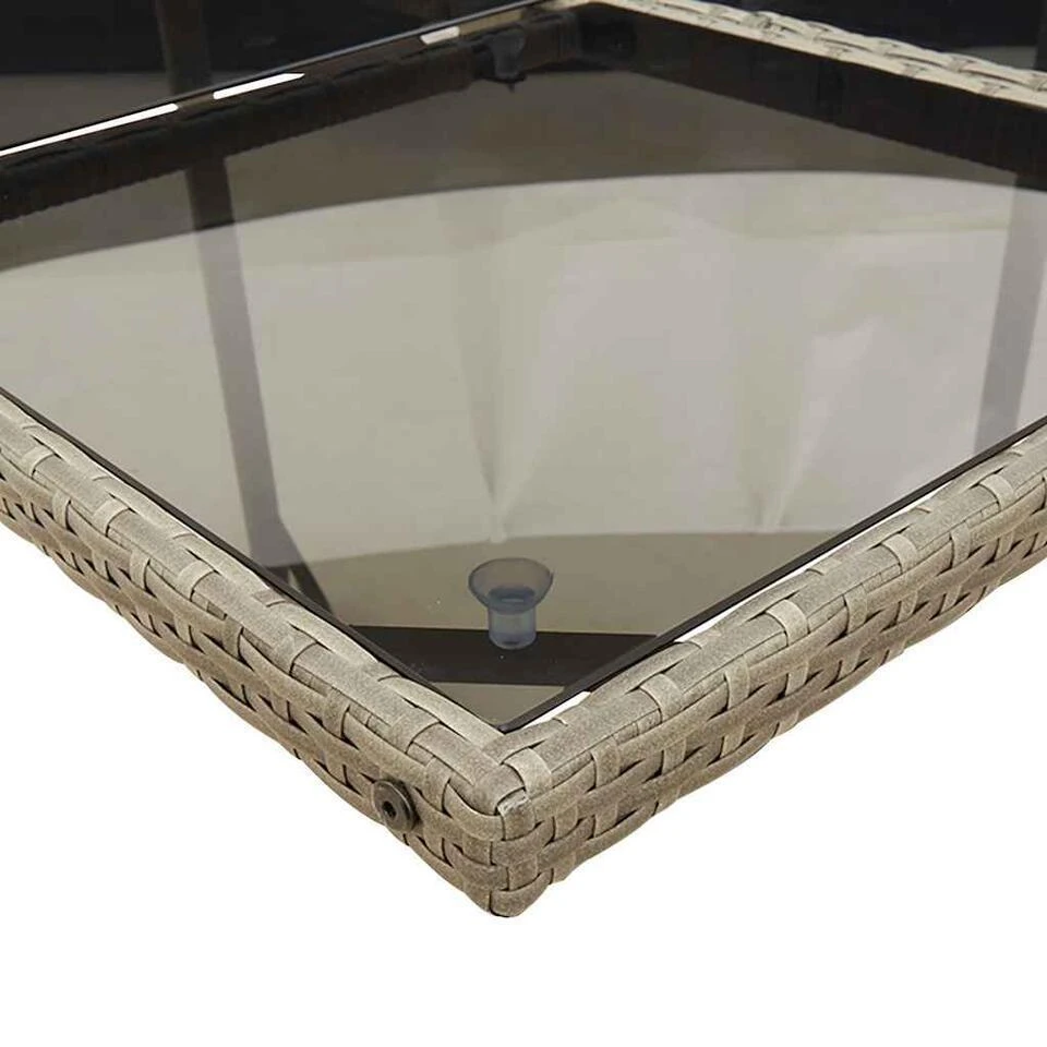 VidaXL - 4-zits Tuinset Donkergrijs Kussens - Grijs - Poly Rattan - 110x106 Cm 7 VidaXL - 4-zits Tuinset Donkergrijs Kussens - Grijs - Poly Rattan - 110x106 Cm - Afbeelding 5