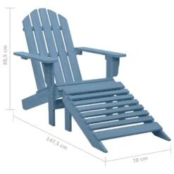 VidaXL - Tuinstoel Adirondack - Blauw - Hout - Met Voetenbank -VIDAXL Winkel b8fdf77fa9004313a1aeafa38522f2c6