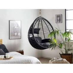 Beliani Hangstoel TOLLO - Zwart Pe Rotan -VIDAXL Winkel b9406143cea34675bc08dc270b1113aa