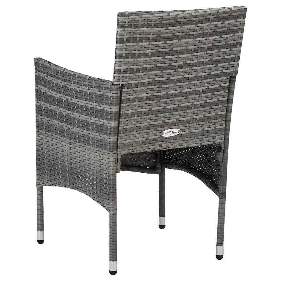 VidaXL Tuinstoelen 2 St Poly Rattan Grijs 6 VidaXL Tuinstoelen 2 St Poly Rattan Grijs - Afbeelding 4