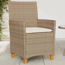 VidaXL - Tuinstoelen Met Kussens - Beige - Poly Rattan En Hout - 2 Stuks 13 VidaXL - Tuinstoelen Met Kussens - Beige - Poly Rattan En Hout - 2 Stuks -VIDAXL Winkel ba4680ce249b4cc5bf8738e89292f71a