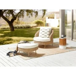 ARCILLE - Tuinstoel - Natuurlijk - PE Rotan -VIDAXL Winkel bac219de3cb64937a2790783d169f652