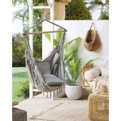 BONEA - Hangstoel - Lichtgrijs - Katoen -VIDAXL Winkel bae088bd5e2041739ad14ffcf6a1d0d0