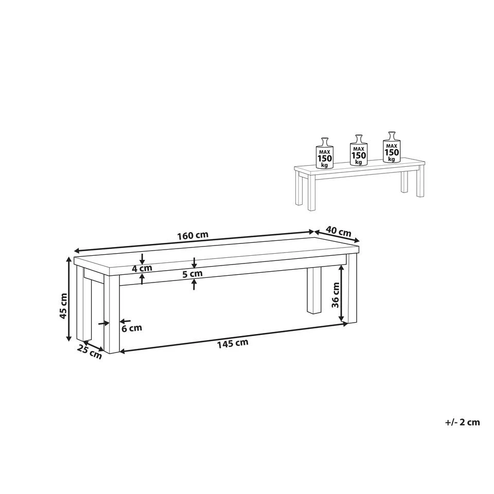 Beliani Tuinbank OSTUNI - Grijs Vezelcement 5 Beliani Tuinbank OSTUNI - Grijs Vezelcement - Afbeelding 3