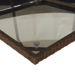 VidaXL - 4-zits Tuinset Met Wit Kussens - Bruin - PE Rattan - 110x106 Cm -VIDAXL Winkel bd21e8d829b2489bba6b8a5f7fa28df6