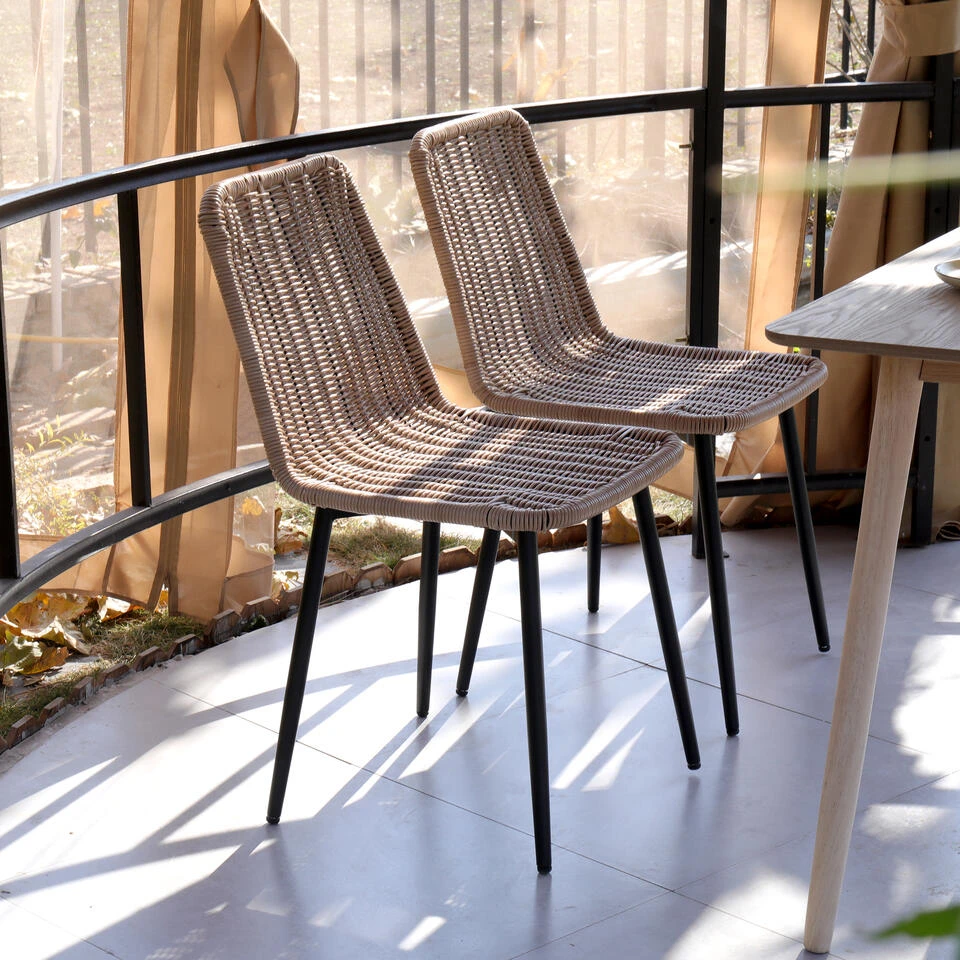 Set Van 4 Metalen Tuinstoelen 4 Set Van 4 Metalen Tuinstoelen - Afbeelding 2