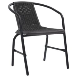 VidaXL - Tuinstoelen - 110 Kg - Zwart - Rattan En Staal - 4 Stuks -VIDAXL Winkel bfd1645739dc433ba968167bcae674e9 1